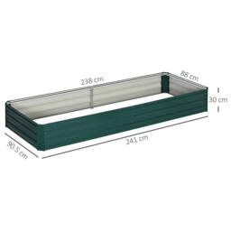 EONLION Galvanised Steel Raised Garden Bed Open Bottom Outdoor Planter Box in Green - thumbnail 2
