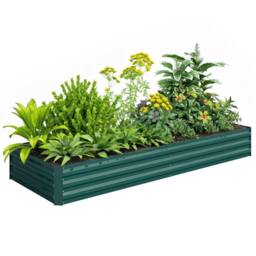 EONLION Galvanised Steel Raised Garden Bed Open Bottom Outdoor Planter Box in Green