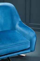 Orsina Midnight Velvet Arm Chair, Luxury Velvet Upholstered Accent Chair, Comfortable Armchair for Home in Blue - thumbnail 3