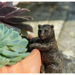 Jardinopia Brown Bear Plant Pot Hanger - L10.5 x W5 x H6.5 cm in Bronze - thumbnail 2
