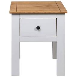 Berkfield Home Bedside Cabinet White 46x40x57 cm Pine Panama Range - Size: 46 x 40 x 57 cm - thumbnail 6