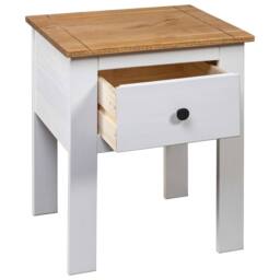 Berkfield Home Bedside Cabinet White 46x40x57 cm Pine Panama Range - Size: 46 x 40 x 57 cm - thumbnail 5