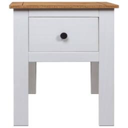Berkfield Home Bedside Cabinet White 46x40x57 cm Pine Panama Range - Size: 46 x 40 x 57 cm - thumbnail 3