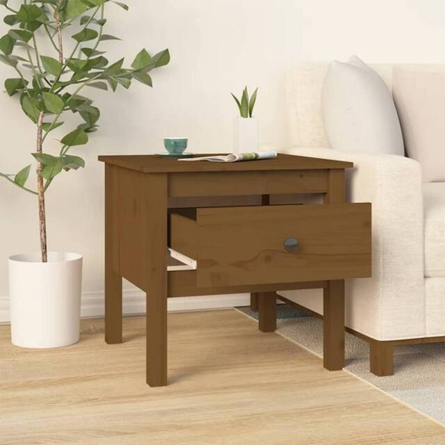 Berkfield Home Side Table Honey Brown 50x50x49 cm Solid Wood Pine - Size: 50 x 50 x 49 cm - image 1