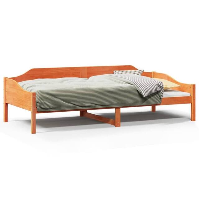 Berkfield Home Bed Frame without Mattress Wax Brown 90x190 cm Single Solid Wood Pine - image 1