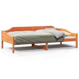 Berkfield Home Bed Frame without Mattress Wax Brown 90x190 cm Single Solid Wood Pine - thumbnail 1