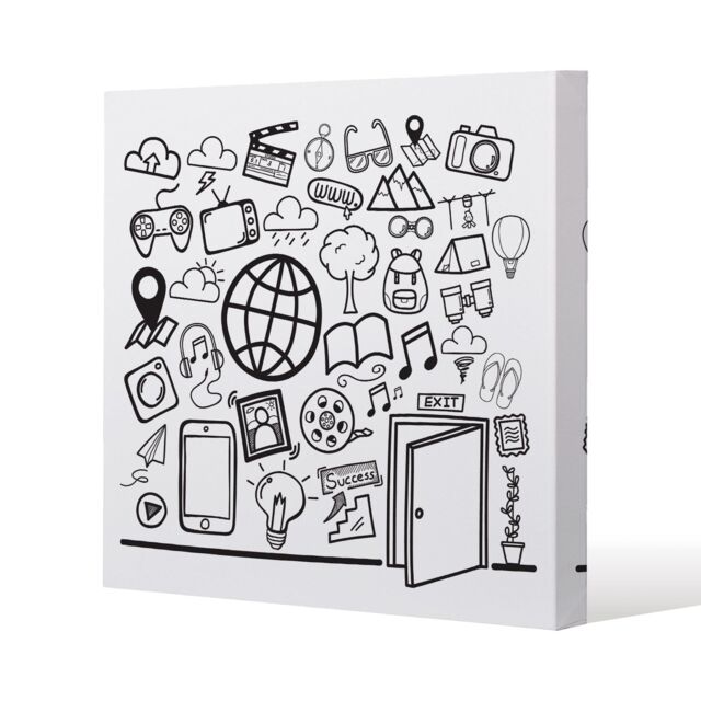 Benjamin Tate Design Experience outside door (Canvas Print) / 90 x 90 x 4cm in Natural - Size: 90 x 90 x 4 cm - image 1