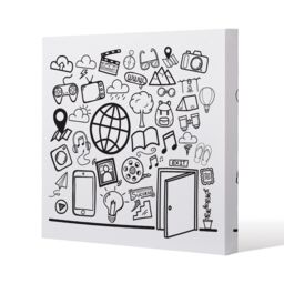 Benjamin Tate Design Experience outside door (Canvas Print) / 90 x 90 x 4cm in Natural - Size: 90 x 90 x 4 cm - thumbnail 1