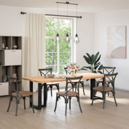 Berkfield Home Dining Table Legs T-Shaped¬†2 pcs Black 50x35x(72-73) cm Steel - thumbnail 2