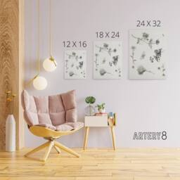 "Artery8 Flowers Leaves Butterfly Drawing Canvas Wall Art Print Hoytema in White - Size: W18"" x H24""" - thumbnail 4