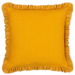 Furn Daisy Frill Embroidered Velvet Cushion in Gold - Size: 45 cm x 45 cm - thumbnail 2