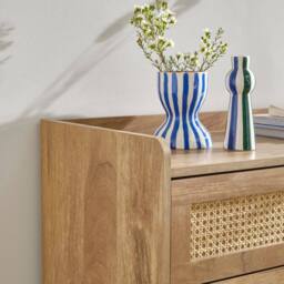CALICOSY 3-Drawer Chest With Natural Rattan Fronts, 80 Cm Wide - PALMO in Light Brown - thumbnail 3