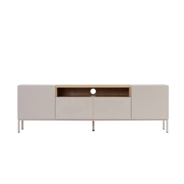 CALICOSY OLIVER TV Stand With 4 Doors & 1 Niche, 160 Cm Wide in Beige - image 1