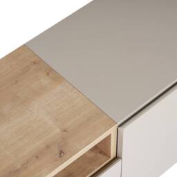 CALICOSY OLIVER TV Stand With 4 Doors & 1 Niche, 160 Cm Wide in Beige - thumbnail 4