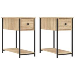 Berkfield Home Durable Bedside Cabinets 2 pcs Sonoma Oak 30x60x60 cm Engineered Wood in Brown - Size: 30 x 60 x 60 cm - thumbnail 3
