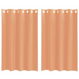Berkfield Home Voile Curtains with Grommets 2 pcs Terracotta in Brown - thumbnail 2
