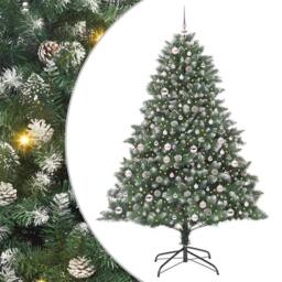 Berkfield Home Modern Artificial Christmas Tree with Stand Green 140 x 140 x 210 cm - thumbnail 3