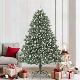 Berkfield Home Modern Artificial Christmas Tree with Stand Green 140 x 140 x 210 cm - thumbnail 2