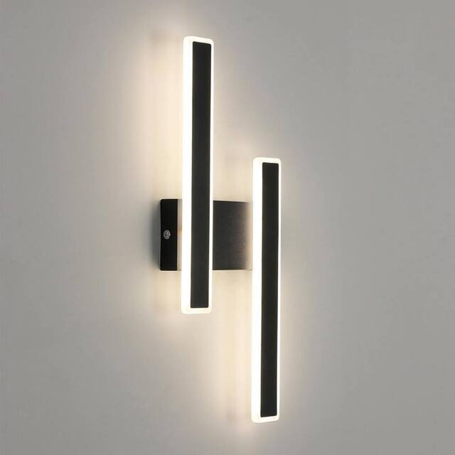 Goeco Indoor LED Wall Light, 32W, Modern Acrylic Wall Lamp, Black, 4500K in Black - image 1