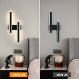 Goeco Indoor LED Wall Light, 32W, Modern Acrylic Wall Lamp, Black, 4500K in Black - thumbnail 6