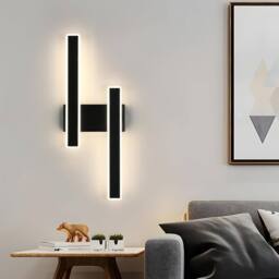 Goeco Indoor LED Wall Light, 32W, Modern Acrylic Wall Lamp, Black, 4500K in Black - thumbnail 2