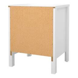 Wyld Haus Gossmere White Wooden Bedside Table 2 Drawers Silver Handles - thumbnail 7