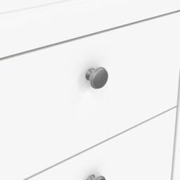 Wyld Haus Gossmere White Wooden Bedside Table 2 Drawers Silver Handles - thumbnail 8