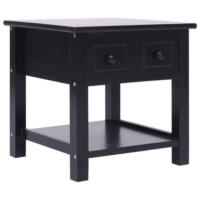 Berkfield Home Side Table Black 40x40x40 cm Paulownia Wood - Size: 40 x 40 x 40 cm - image 1