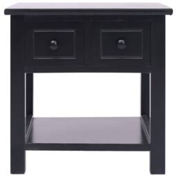 Berkfield Home Side Table Black 40x40x40 cm Paulownia Wood - Size: 40 x 40 x 40 cm - thumbnail 2