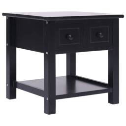 Berkfield Home Side Table Black 40x40x40 cm Paulownia Wood - Size: 40 x 40 x 40 cm