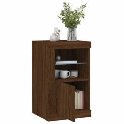Berkfield Home Side Cabinet with LED Lights Brown Oak Engineered Wood - thumbnail 4