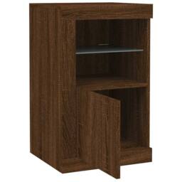 Berkfield Home Side Cabinet with LED Lights Brown Oak Engineered Wood - thumbnail 6
