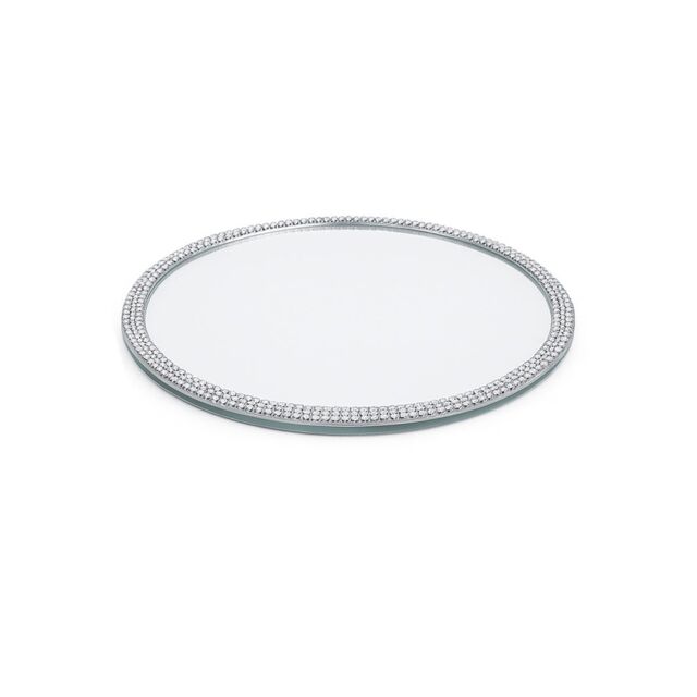 Melody Maison Jewelled Mirrored Display Plate in Silver - image 1