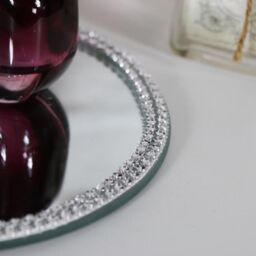 Melody Maison Jewelled Mirrored Display Plate in Silver - thumbnail 6