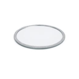 Melody Maison Jewelled Mirrored Display Plate in Silver
