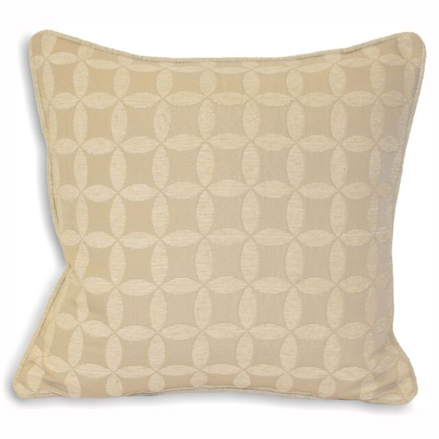 Paoletti Palma Jacquard Cushion in Natural - Size: 55 cm x 55 cm