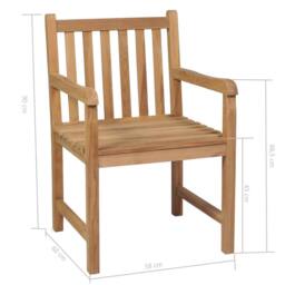 Berkfield Home Beautiful 5 Piece Outdoor Dining Set Solid Teak Wood in Brown - thumbnail 9