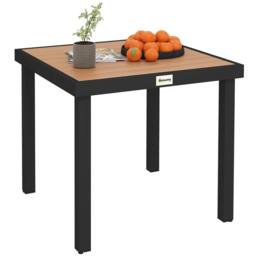 OUTSUNNY 78 cm Garden Dining Table for 4, Square Outdoor Side Table, Natural - thumbnail 2