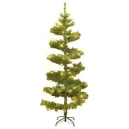Berkfield Home Swirl Pre-lit Christmas Tree with Stand Green 150 cm PVC - thumbnail 1