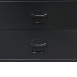 Berkfield Home Chest of Drawers Metal Industrial Style 78x40x93 cm Black - Size: 78 x 40 x 93 cm - thumbnail 8