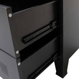 Berkfield Home Chest of Drawers Metal Industrial Style 78x40x93 cm Black - Size: 78 x 40 x 93 cm - thumbnail 7