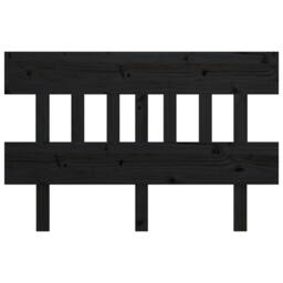 Berkfield Home Beautiful Bed Headboard Black 143.5x3x81 cm Solid Wood Pine - thumbnail 1