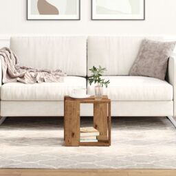 Berkfield Home Coffee Table Old Wood Solid Reclaimed Wood 32 x 32 x 30 cm in Brown - thumbnail 1