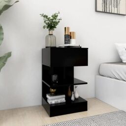 Berkfield Home Bedside Cabinets 2 pcs Black 40x35x65 cm - Size: 40 x 35 x 65 cm - thumbnail 2
