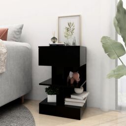 Berkfield Home Bedside Cabinets 2 pcs Black 40x35x65 cm - Size: 40 x 35 x 65 cm - thumbnail 3