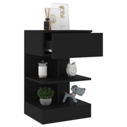 Berkfield Home Bedside Cabinets 2 pcs Black 40x35x65 cm - Size: 40 x 35 x 65 cm - thumbnail 4