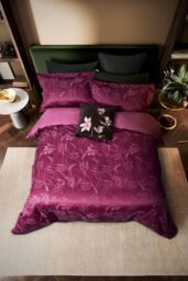 Ted Baker 'Tulips Jacquard' Cotton Velvet Cushion in Black - Size: 45 cm x 45 cm - thumbnail 3