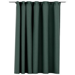 Berkfield Home Linen-Look Blackout Curtain with Hooks Green 290x245 cm - thumbnail 2