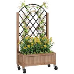 Kelvenix Wooden Raised Bed, Outdoor Planter BoxWooden Raised Bed in Brown - Size: 100g - thumbnail 1