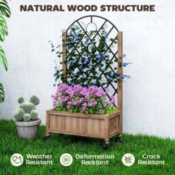 Kelvenix Wooden Raised Bed, Outdoor Planter BoxWooden Raised Bed in Brown - Size: 100g - thumbnail 4